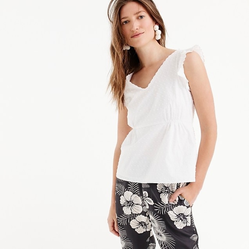 Beautiful J. Crew White Cotton Top